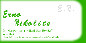 erno nikolits business card